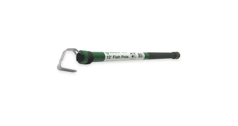 GREENLEE FP12 Telescoping Fish Stick,12 ft,Fiberglass