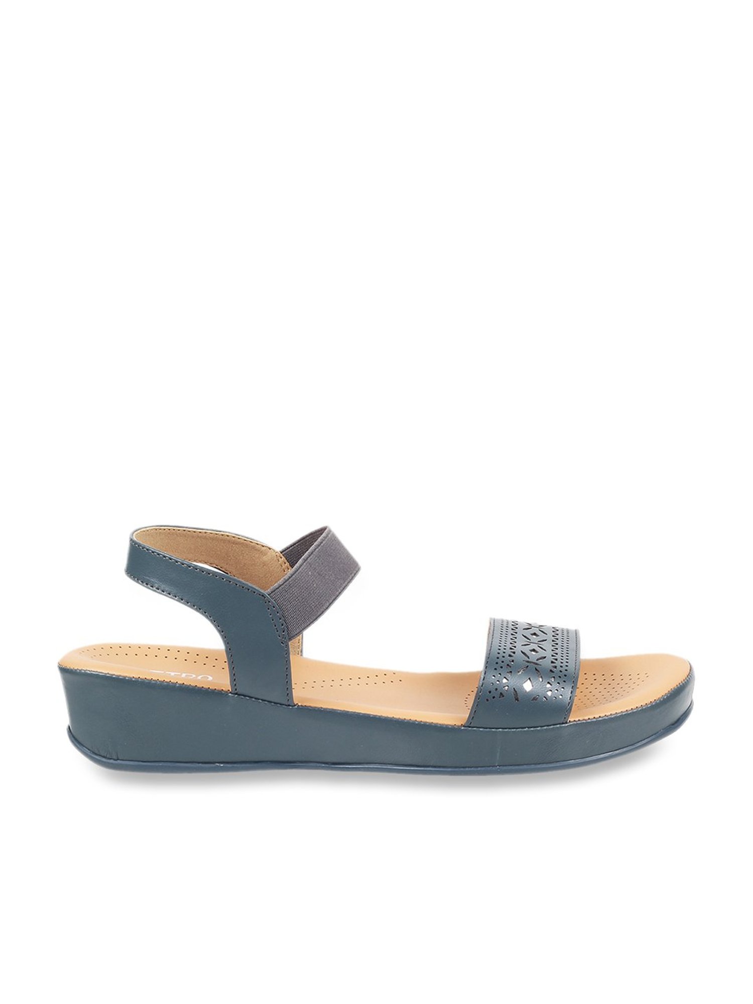 Metro Women's Blue Ankle Strap Wedges