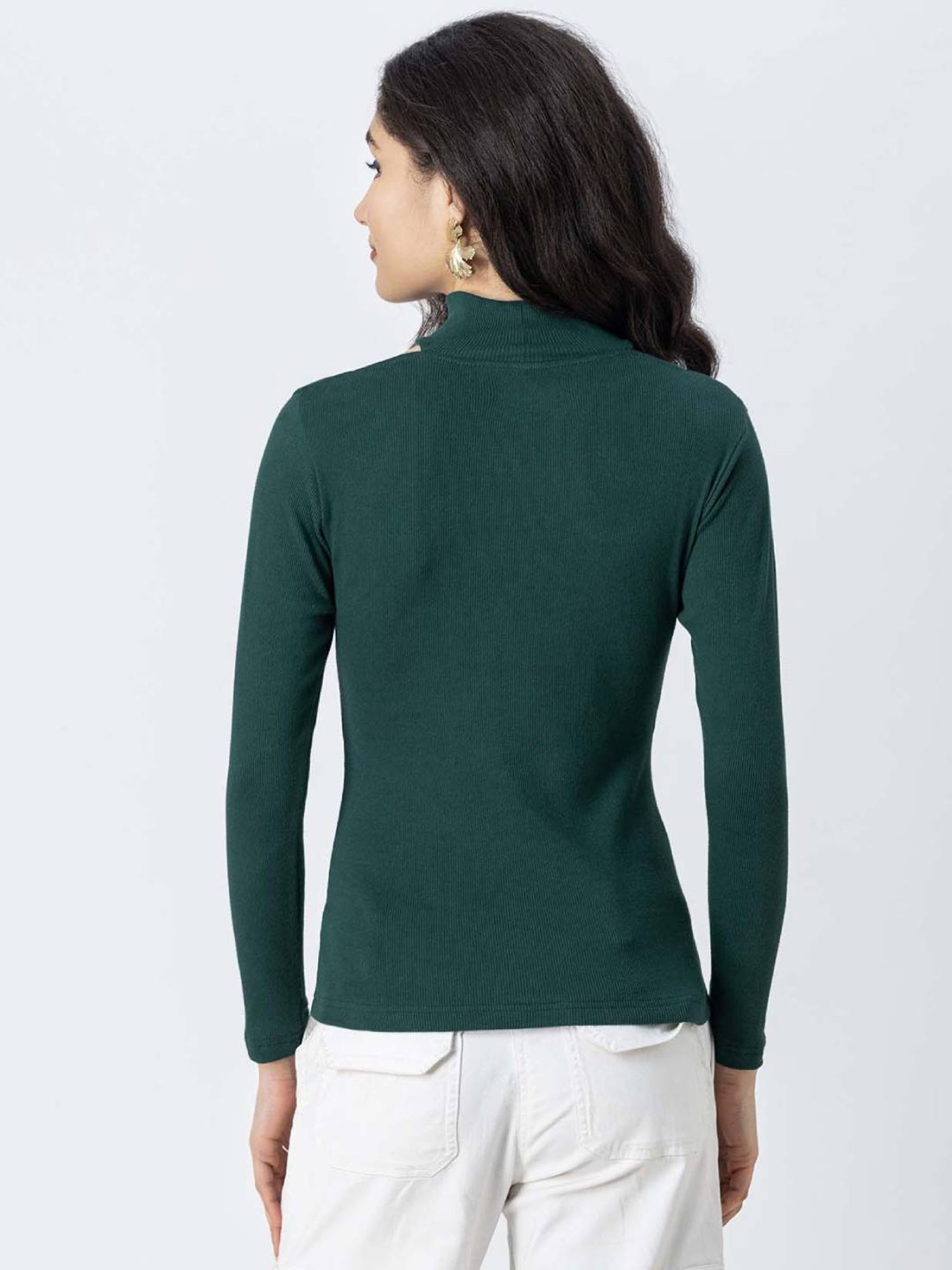 Moomaya Green Slim Fit Top