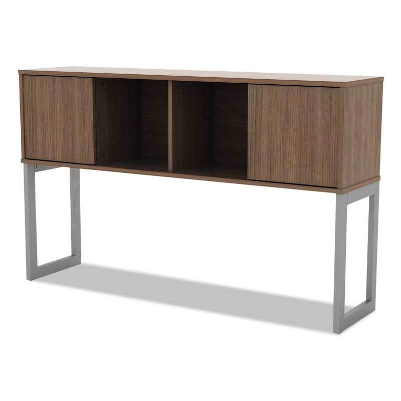 Alera Open Office Desk Series Hutch, 60w x 15d x 36 1/2h, Modern Walnut LSHH60WA