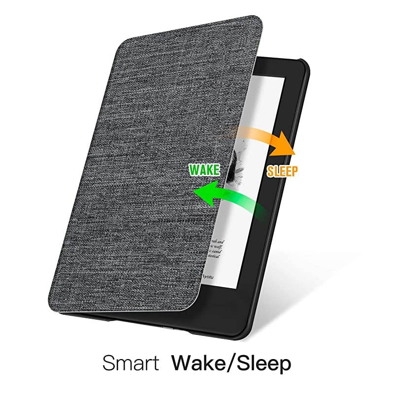Fabric Case for AllNew Kindle 10th Gen 2019 Release Only ThinnestampLightest Smart Cover with Auto WakeSleep Support Back Cover adsorption Not Fit Kindle Paperwhite 10th Gen 2018 Grey