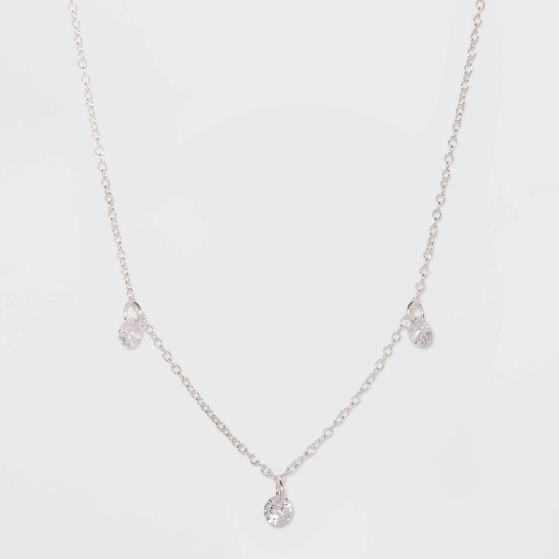 Sterling Silver with Cubic Zirconium Necklace - A New Day™ Silver