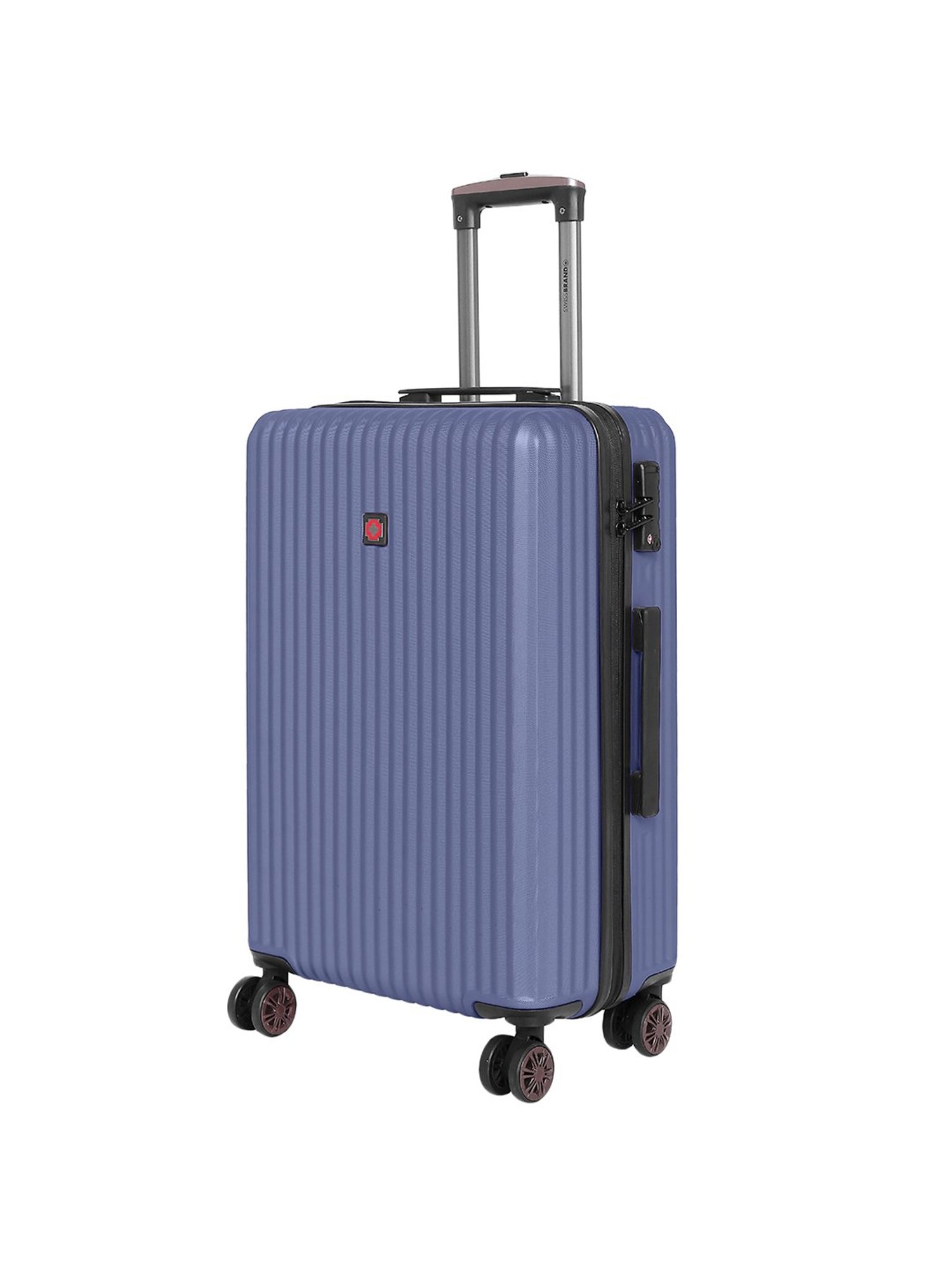 Swiss Brand Riga Navy 8 Wheel Small Hard Cabin Trolley - 55 cm
