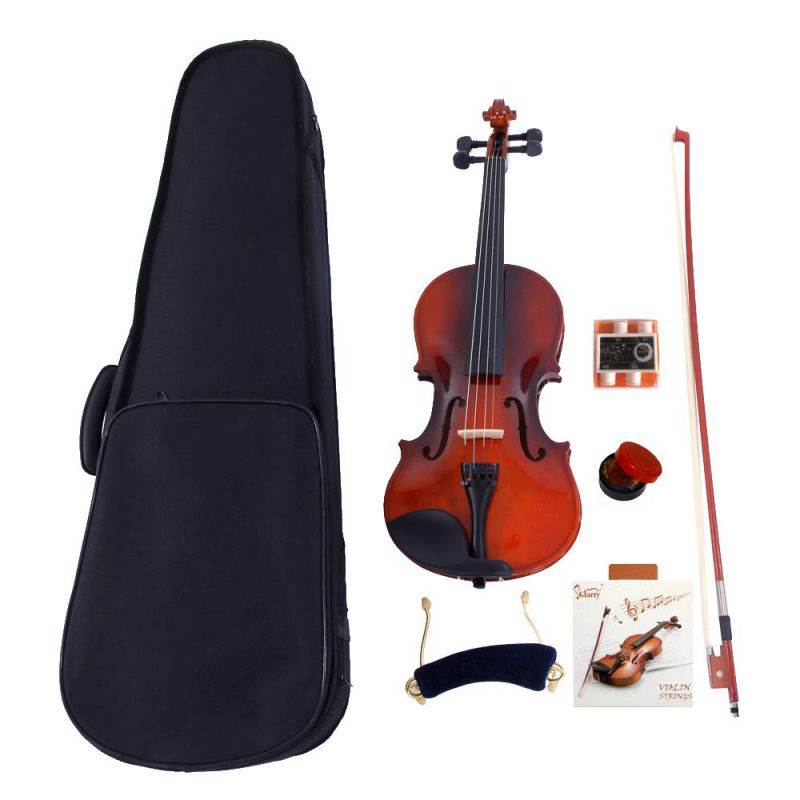 New 1/2 Size Solid Maple Coffee Color Acoustic Violin Set for Beginner