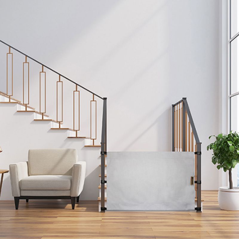 The Stair Barrier Portable Regular Banister to Banister Retractable Fabric Baby and Pet Safety Gate, 36 to 42 Inch, Just Cream