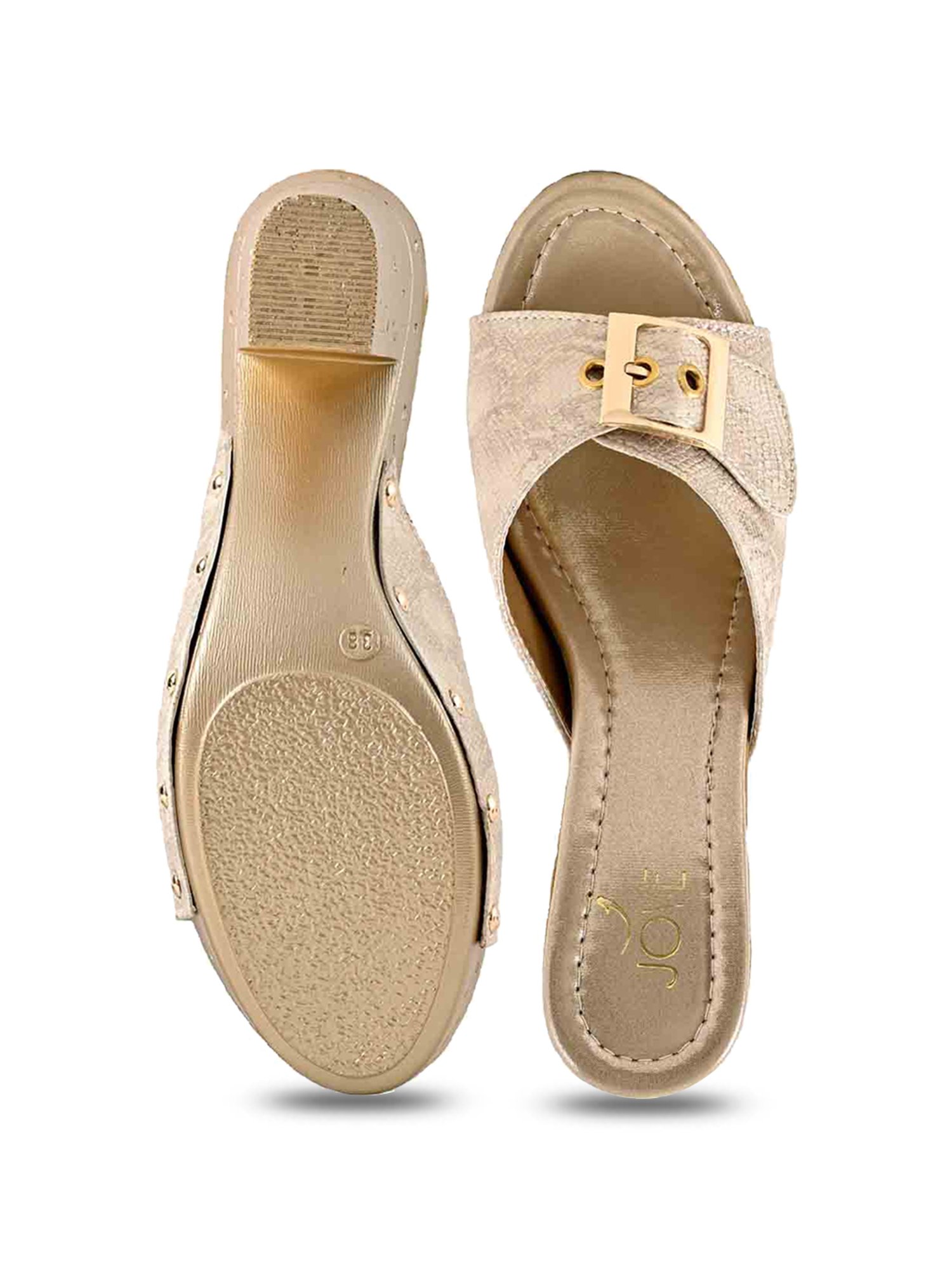 Jove Women's Beige Casual Sandals