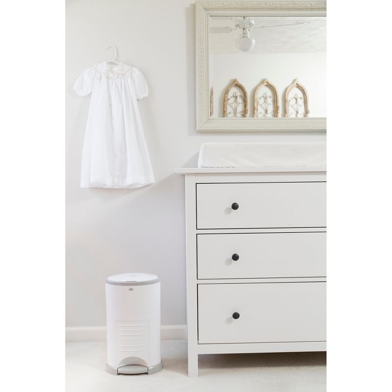 Dekor Mini Hands Free Diaper Pail - White