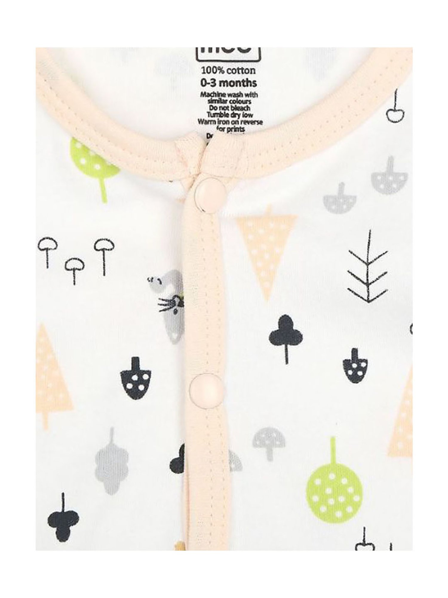 Mee Mee Kids Peach & White Printed Full Sleeves Jhablas (Pack Of 2)