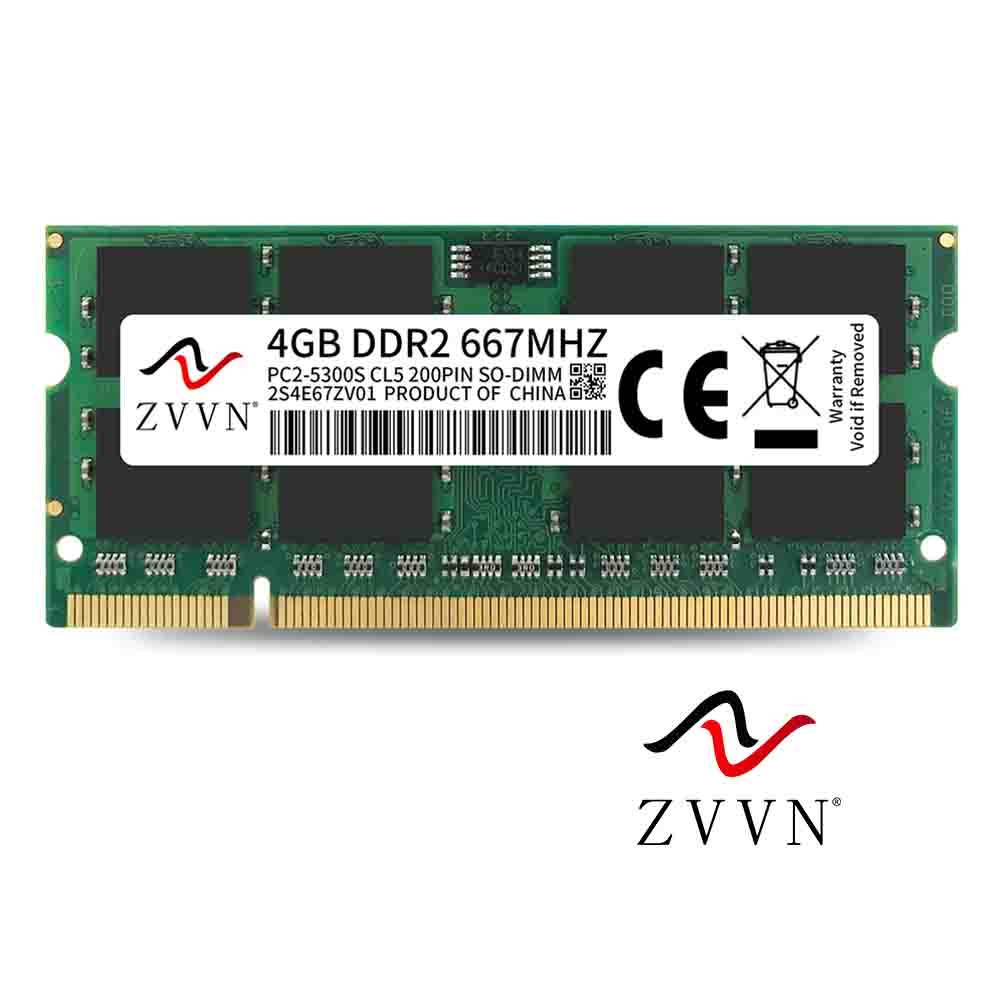 ZVVN 16GB Kit (4x 4GB) 200-Pin DDR2 SO-DIMM DDR2 667 (PC25300) Laptop Notebook Memory Model 2S4E67ZV04