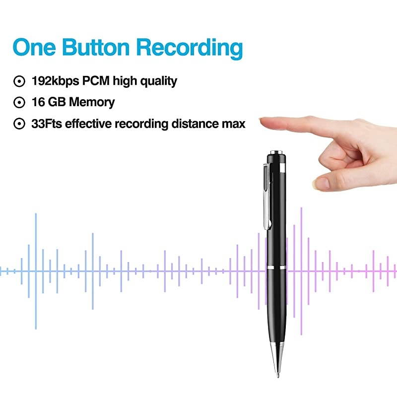 Digital Voice Recorder 16GB Voice Activated Recorder RechargeableMini Audio Recorder Playback MP3 Player for Meeting Lectures