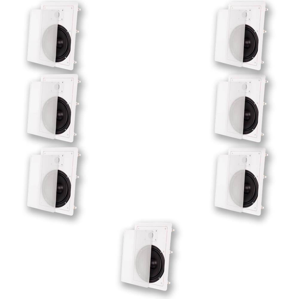 Acoustic Audio MT8 Flush Mount In Wall Speakers with 8" Woofers 7 Pack