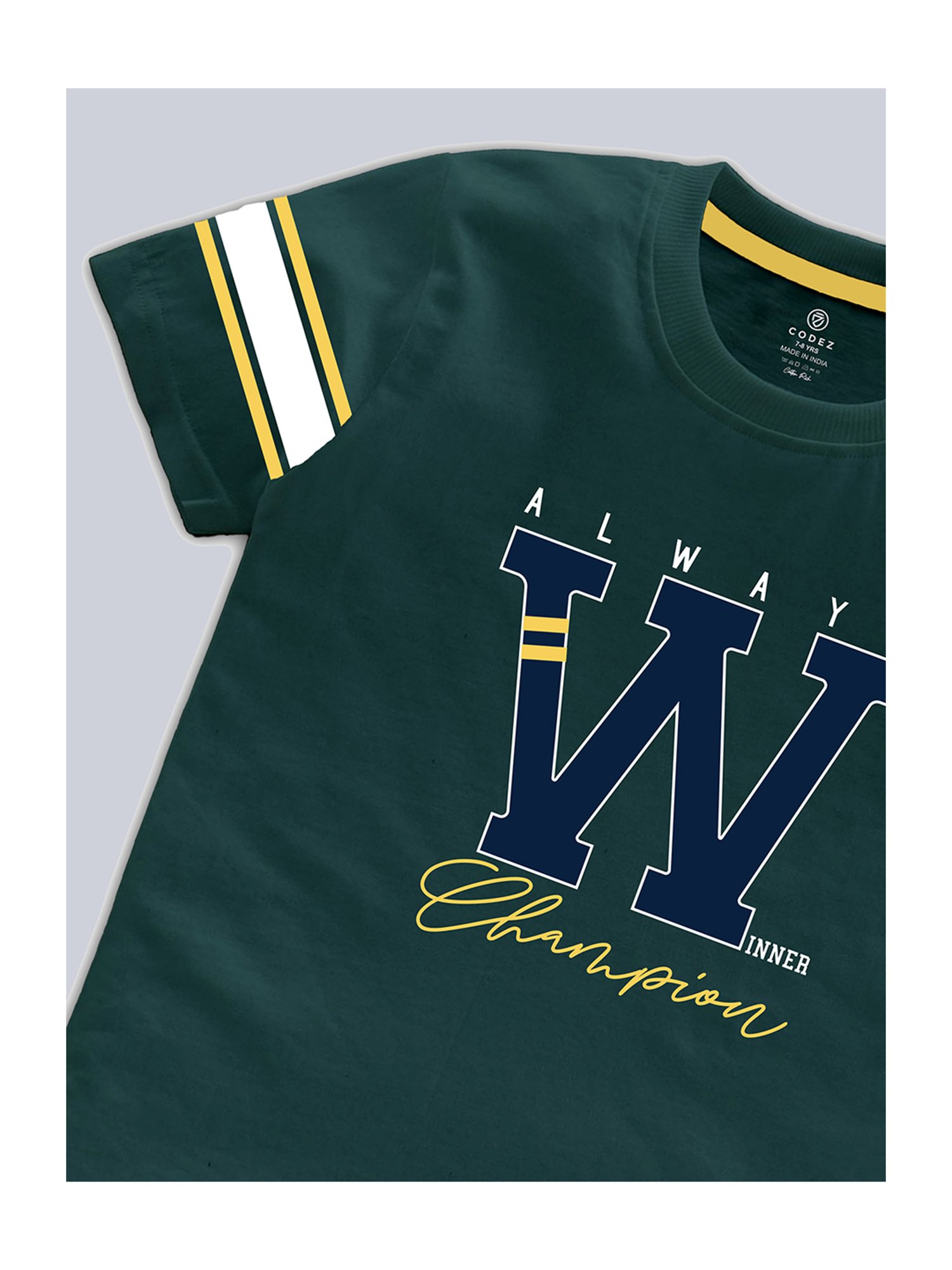 Codez Kids White & Teal Printed T-Shirt (Pack Of 2)