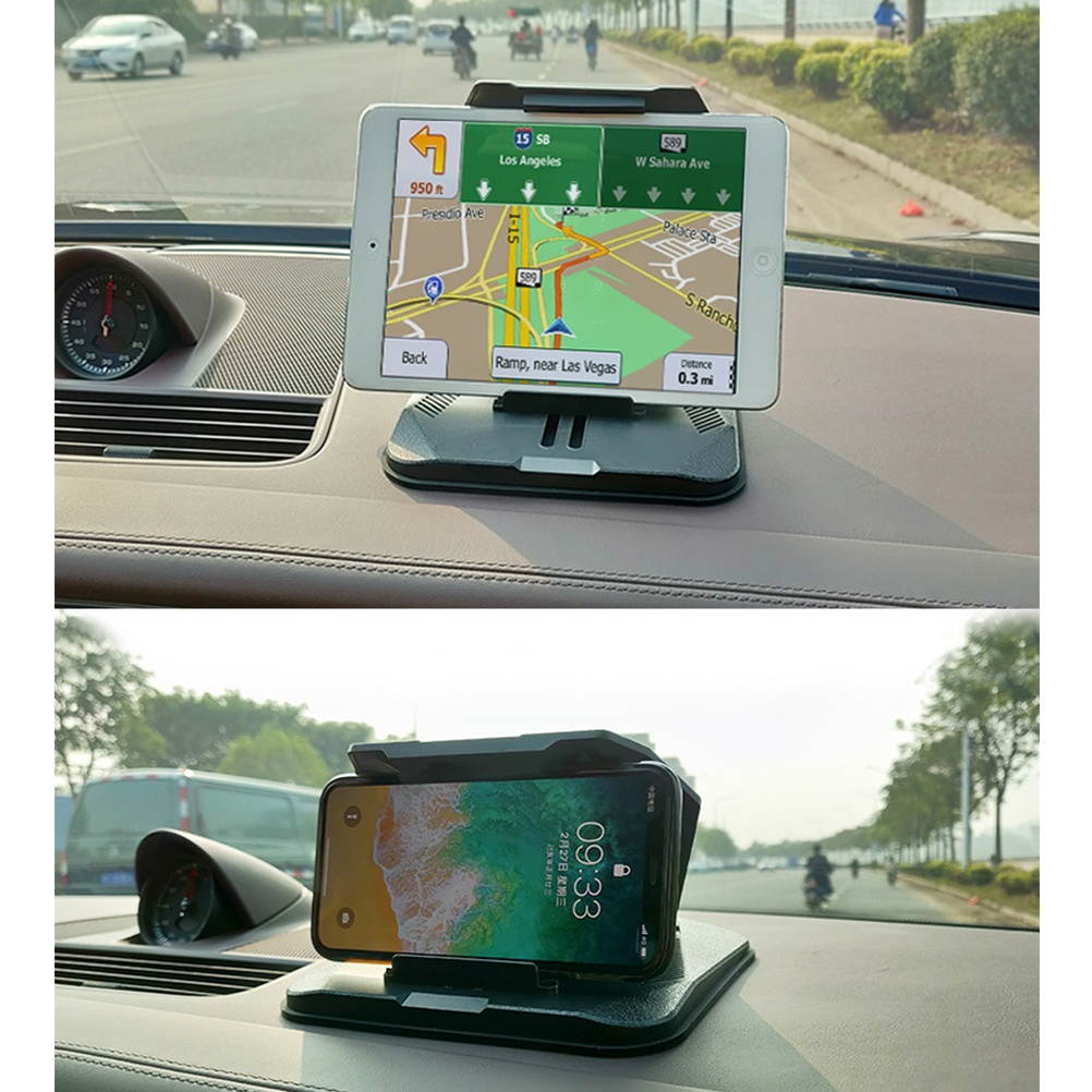 Universal Adjustable Car Dashboard GPS Navigation Holder Support for Mobile Phone Bracket Stand Grip Mount (Black)