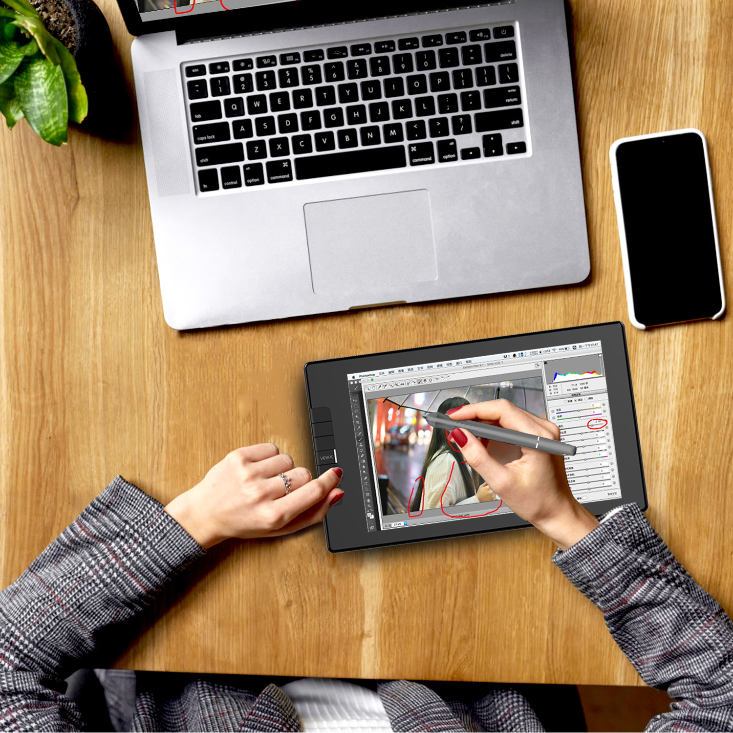 VEIKK VK1200 Drawing Monitor Full-Laminated Graphics Drawing Tablet Monitor with Tilt Function Battery Free Stylus and 6 Shortcut Keys (8192 Levels Pen Pressure and 72% NTSC)-11.6 Inch IPS Pen display