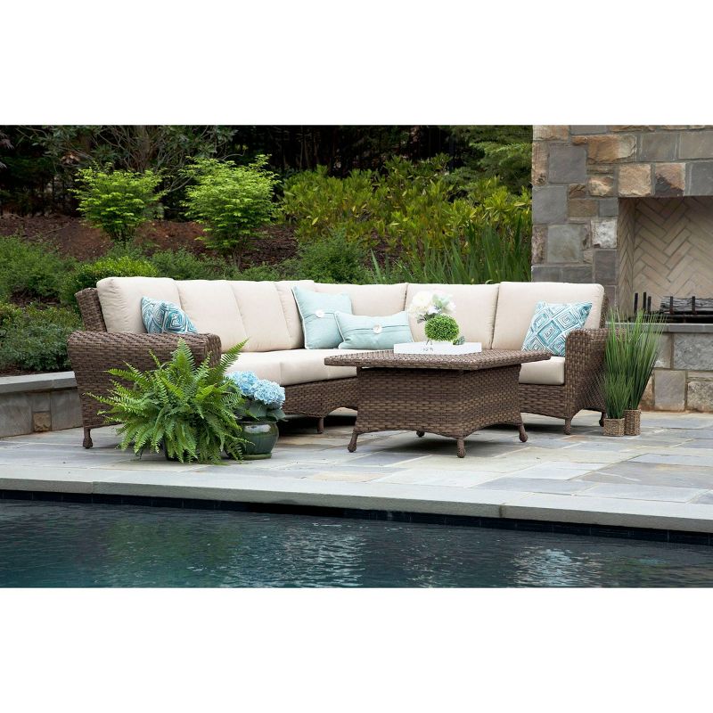 Aspen 5pc Sunbrella Sectional Set Tan - Canopy Home and Garden