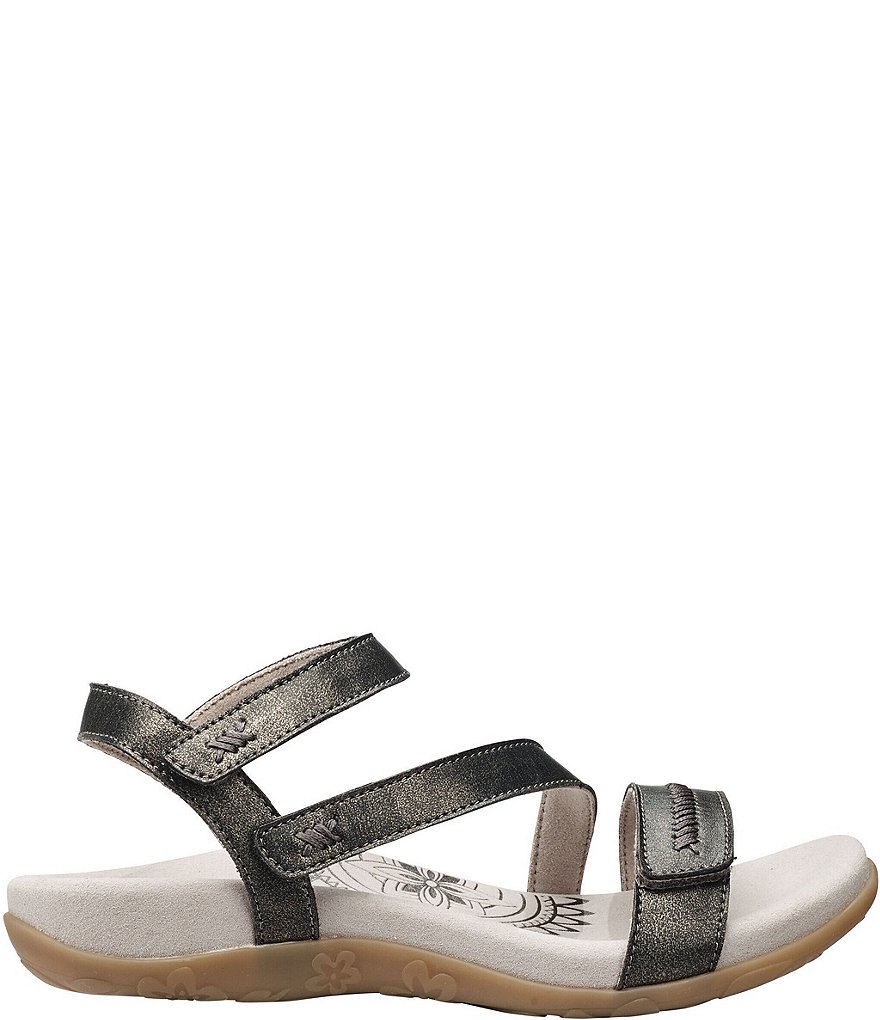 Aetrex Gabby Banded Stitch Detail Wedge Sandals