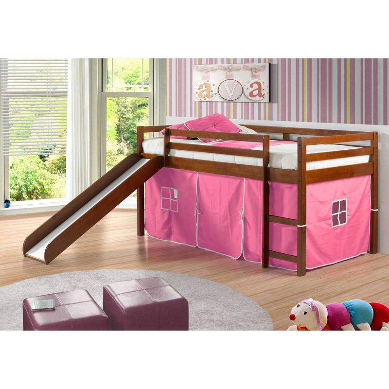 Tent Bed with Kit Espresso/Pink - Donco Kids