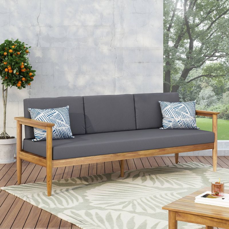 Tahoe Outdoor Three-Seater Sofa - Brown Wicker - Serta