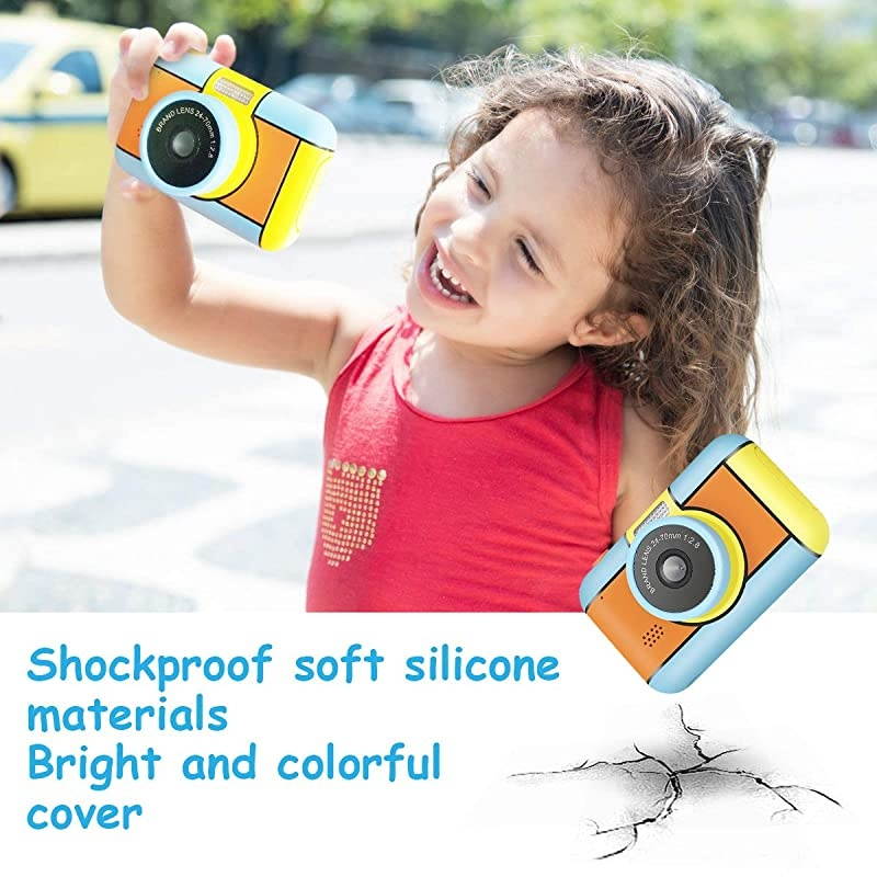 Kids Camera 24MP Dual Lens Kid Digital Camera Gifts for Age 310 Years Old Boys Girls 1080P 24 Large LCD Blue Screen Video Camcorder USB Rechargeable Selfie Camera with 32GB SD Card