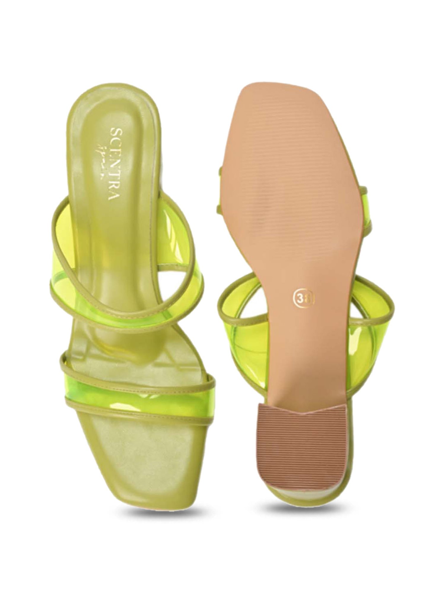 Scentra Women's Green Casual Sandals