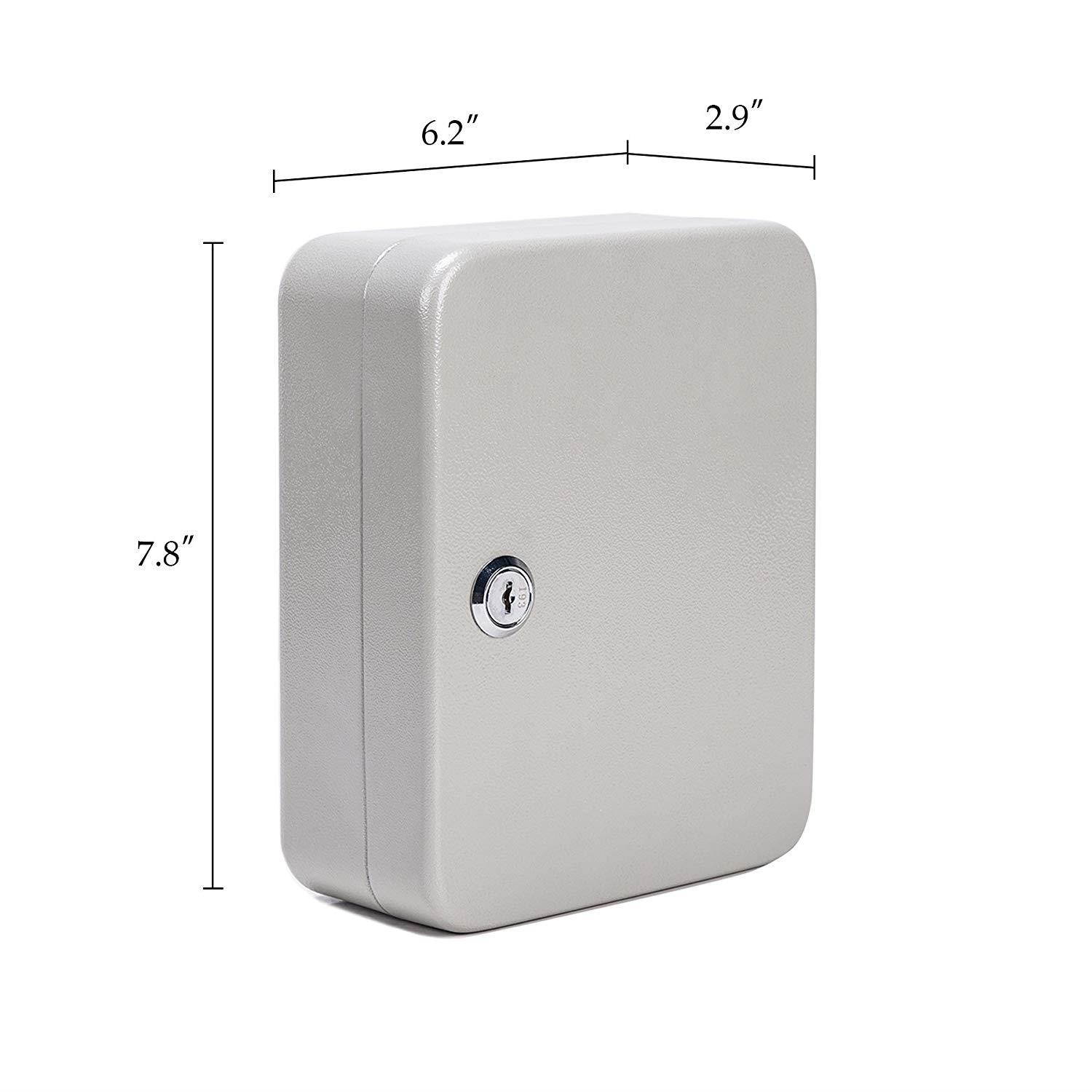 CO-Z Carbon Steel Key Cabinet Storage Box Organizer for Keys with Mechanical Lock 2 keys (white for 20 keys)