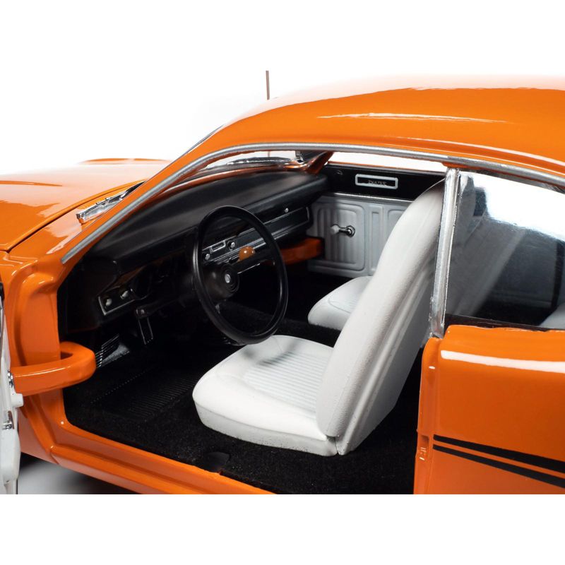 1970 Plymouth Duster 340 Two-Door Coupe EK2 Vitamin C Orange w/Black Stripes "Class of 1970" 1/18 Diecast Model Car by Autoworld