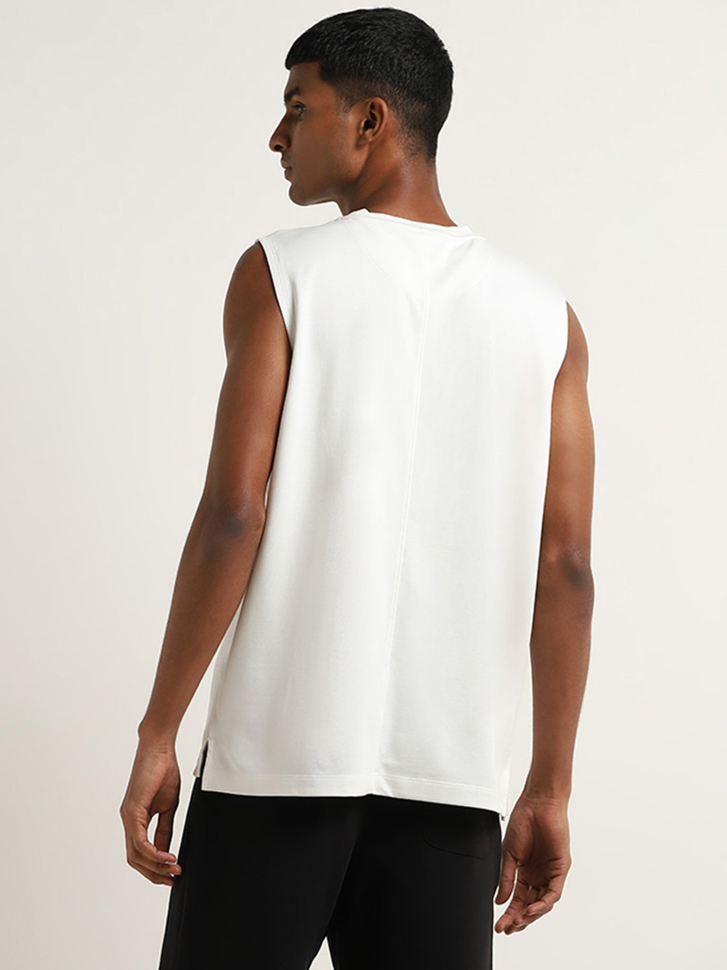 Studiofit by Westside White Printed Relaxed Fit T-Shirt