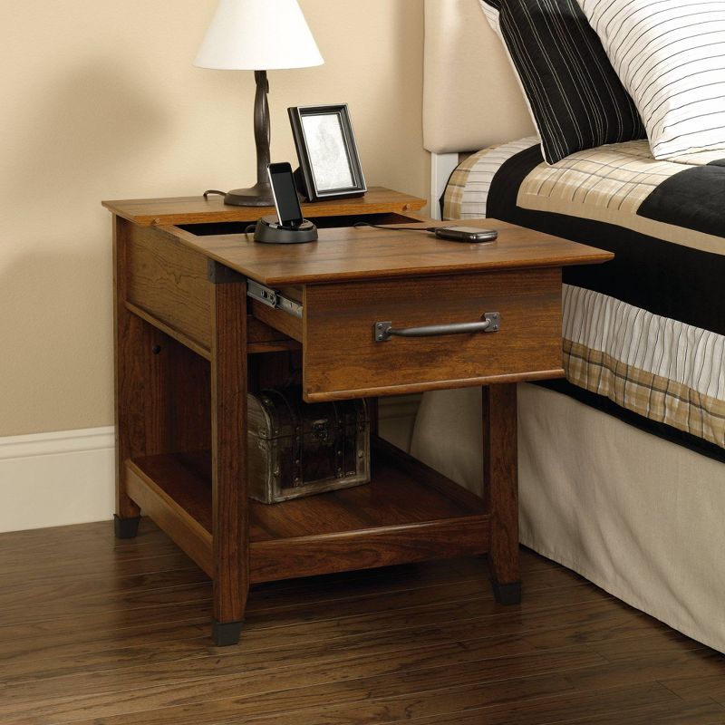 Carson Forge Smartcenter Side Table with Charging Station - Washington Cherry - Sauder