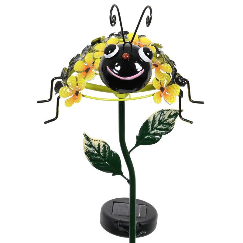 26.18" Metal Solar Bumble Bee Stake - Exhart