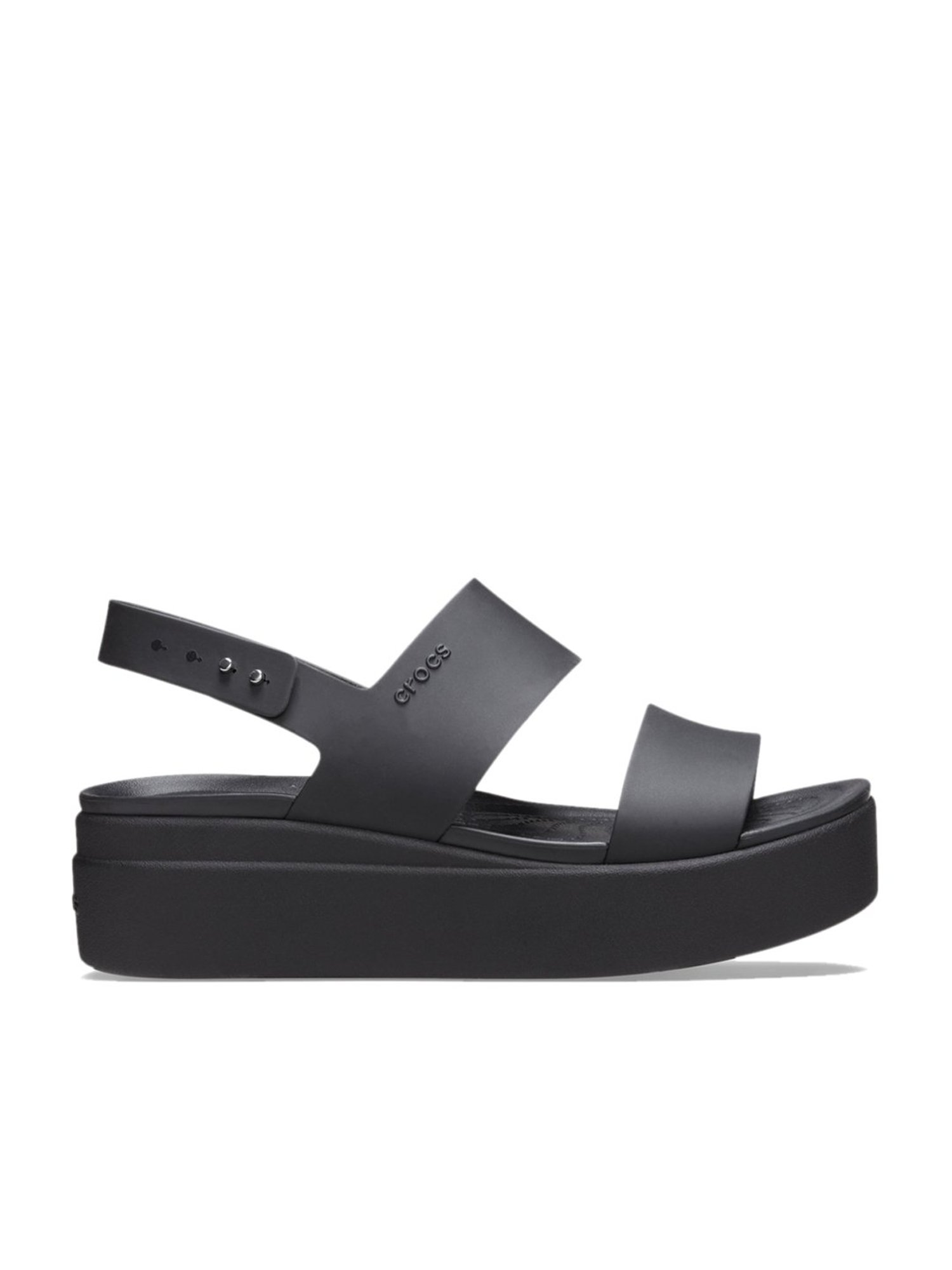 Crocs Brooklyn Black Back Strap Wedges