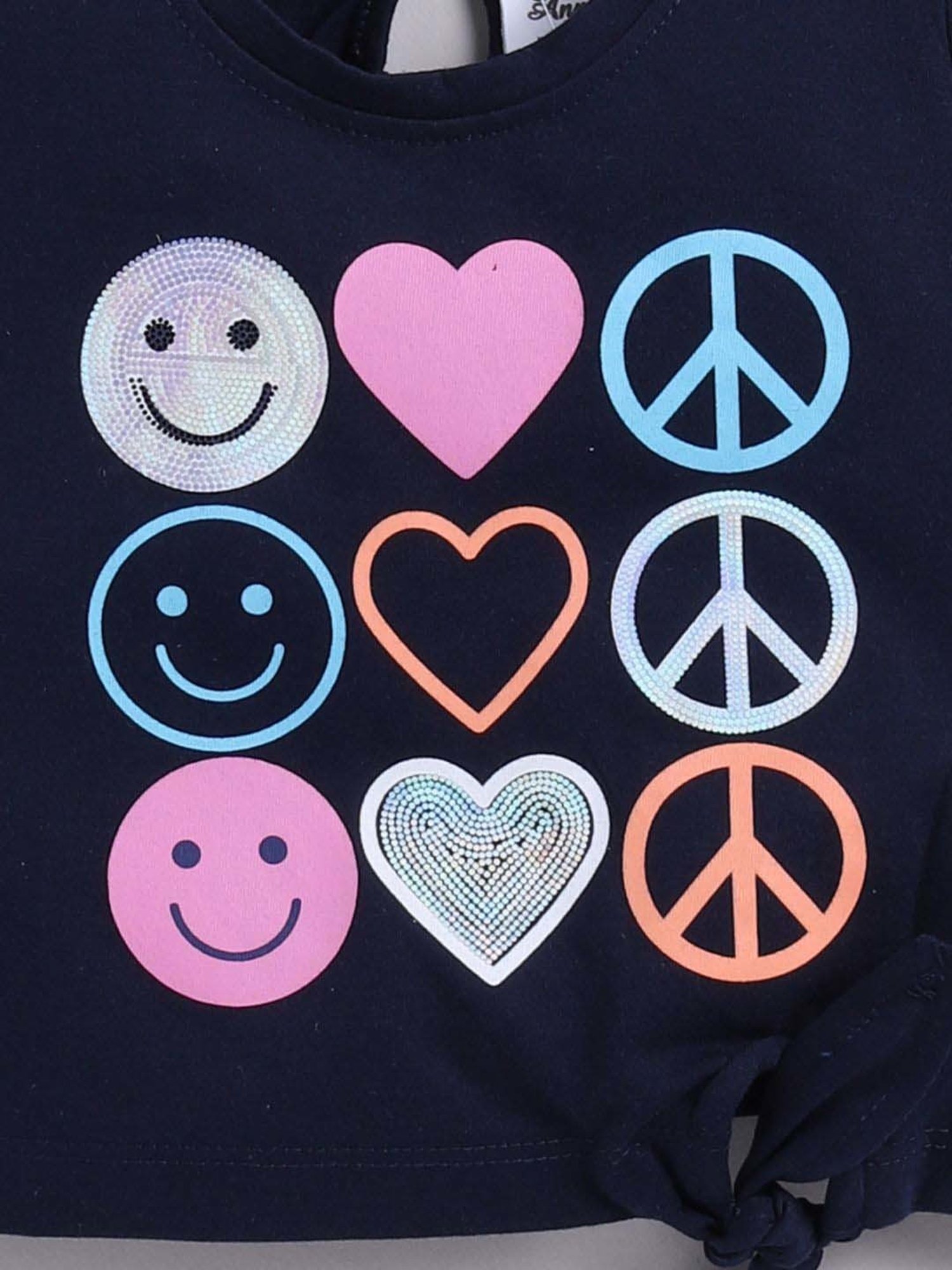 ANNIE Girls Blue & White Cotton Printed Top & Short sets