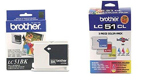 Brother LC51 Print Cartridge - Black, Yellow, Cyan, Magenta (4-Pack)