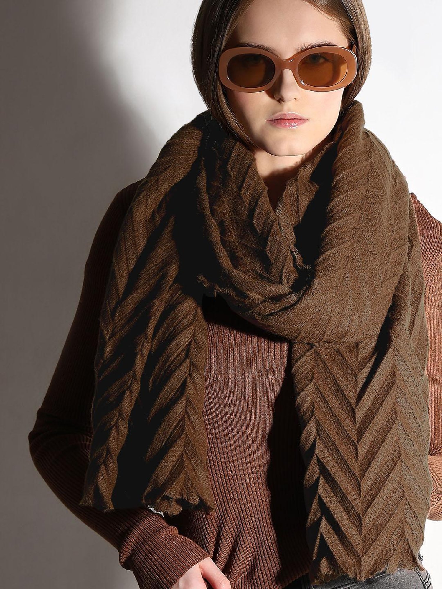 Vero Moda Dark Brown Scarf