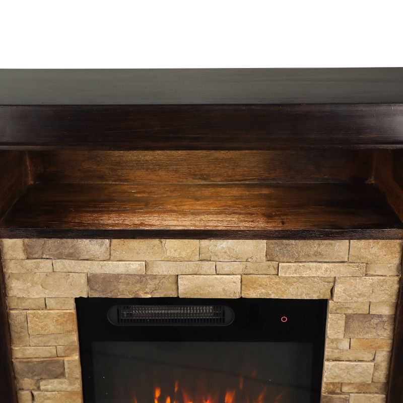 39" Freestanding Electric Fireplace Tan - Home Essentials