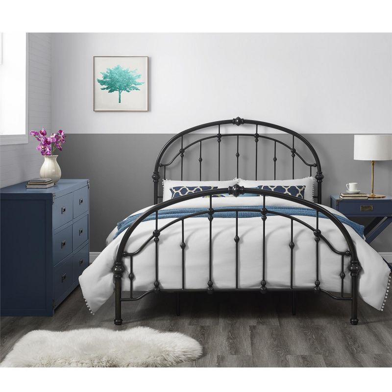Antique Iron Metal Bed (Queen) - Pewter - Dorel Living
