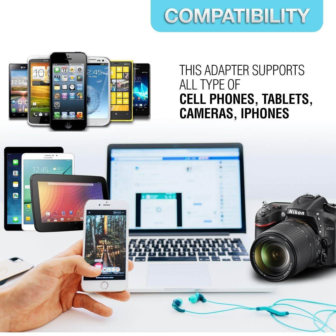 India Travel Adapter | Type D - USB-A & USB-C Ports + 2 USA Outlet (AP-10)