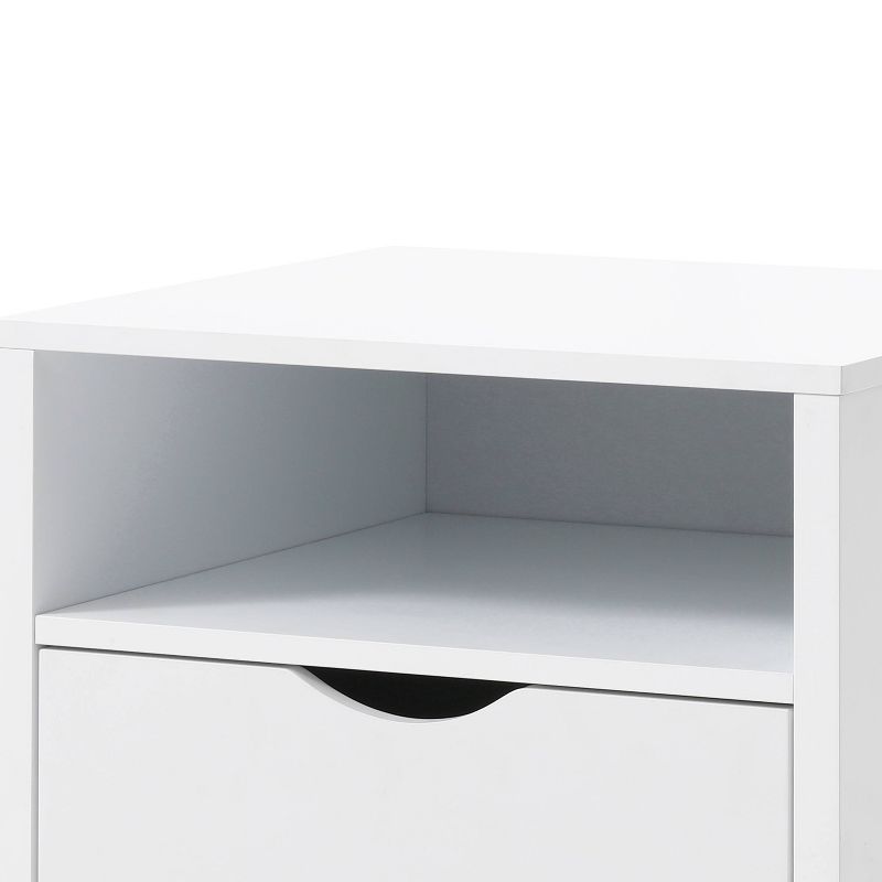 Jeff Mid-Century Modern Nightstand White - AC Pacific