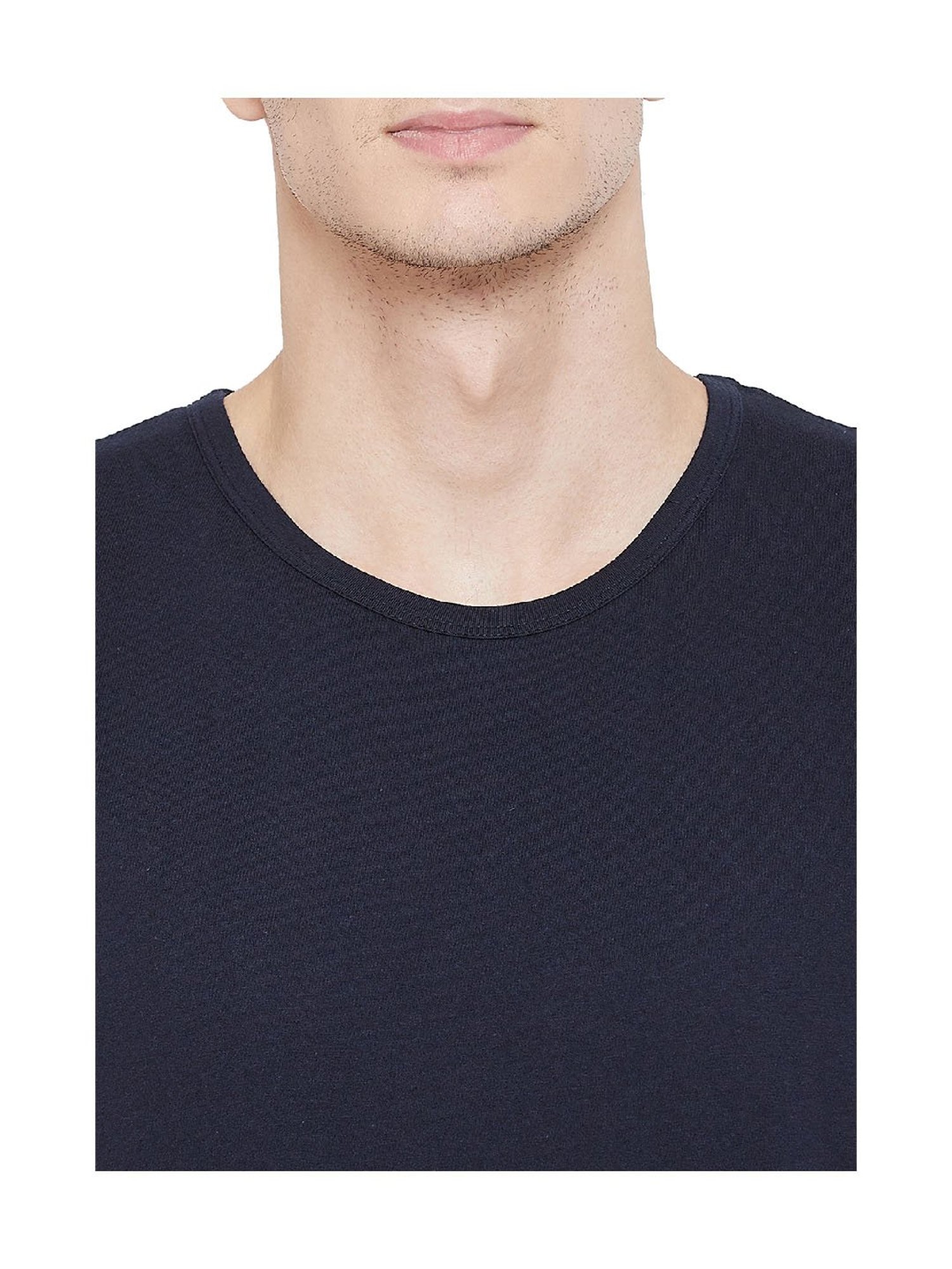 Hypernation Blue & Grey Stripes Cotton T-Shirt