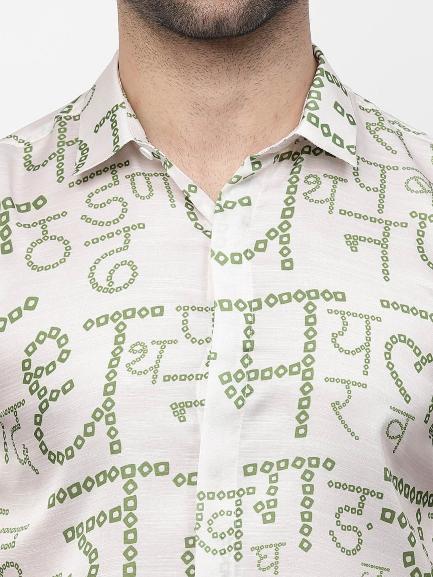 Lela White Regular Fit Printed Shirt