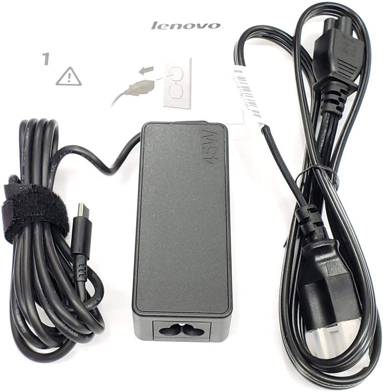New Lenovo Original Laptop Charger 45W watt USB Type C AC Power Adapter - Lenovo ThinkPad Yoga MiixX280 T480 T480s T580 E480MIIX5 ProX1 Carbon 2017 2018X1 Tablet