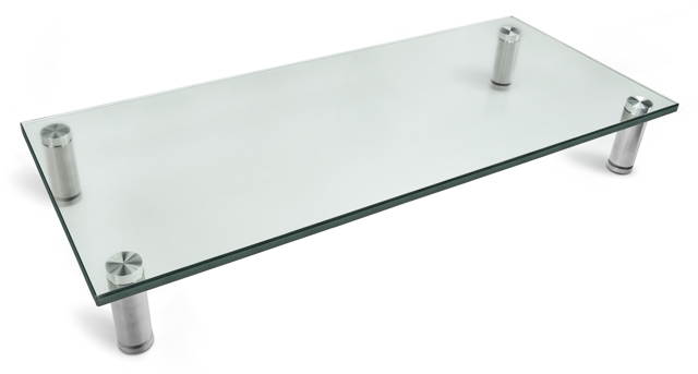 Mount-It! Glass Monitor Stand Desktop Riser | 22" X 9.5" | Fits 24-32 Inch Screens |