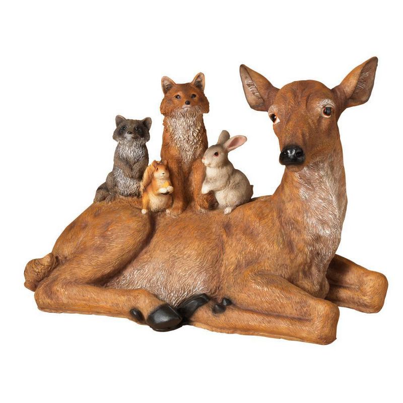 12.6" Laying Down Resin Deer Decorative Figurine - Gerson International