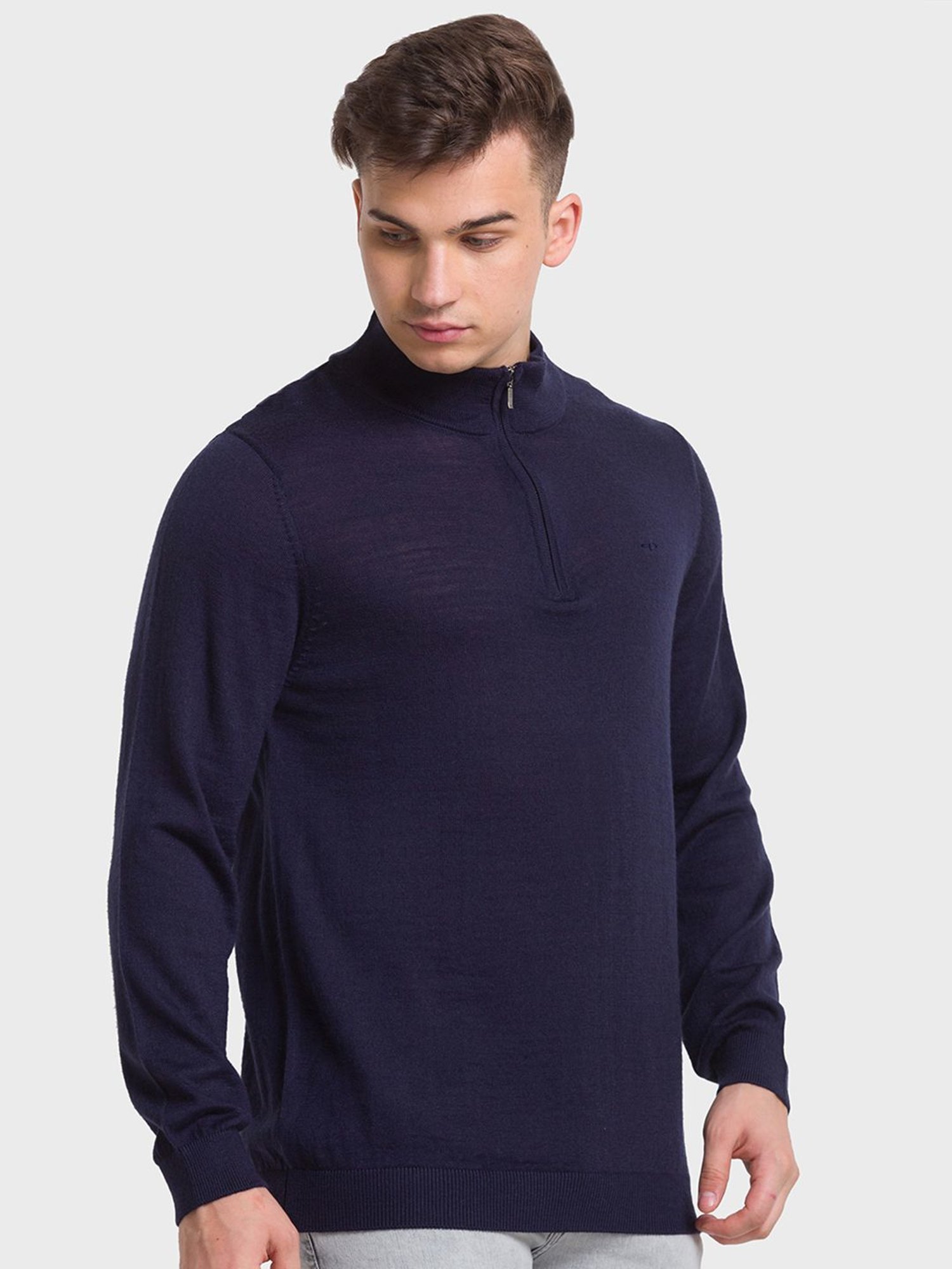 ColorPlus Navy Tailored Fit Sweaters