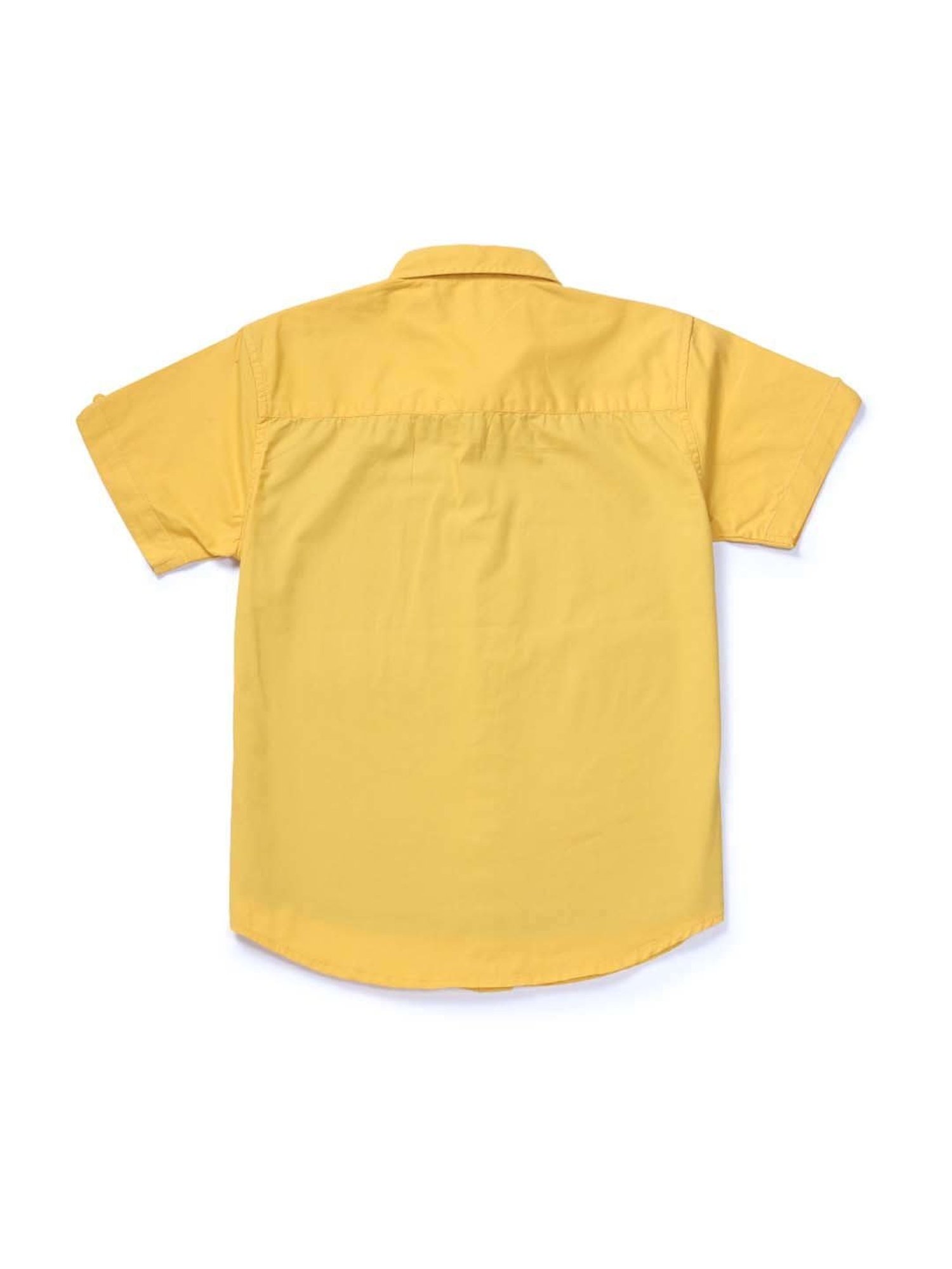Gini & Jony Boys Yellow Cotton Regular Fit Shirt