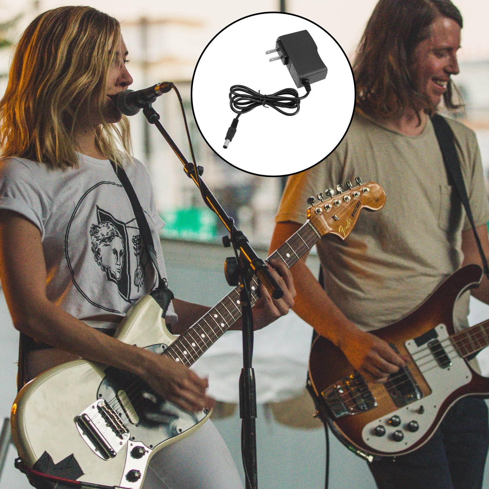 1 Pc Guitar Charger Compatible for Boss/Digitech/Behringer (Black, US Plug)