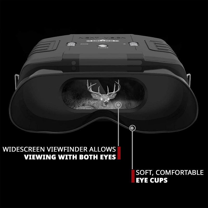 Hike Crew Digital Night Vision Binoculars, Large LCD Screen with 7 Levels of Brightness for 100% Darkness, 2X Digital Zoom, Infrared Night Goggles for Hunting