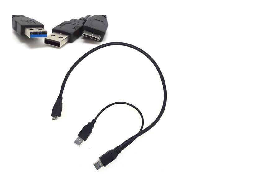 3FT USB 3.0 A M Micro USB3.0 Y Cable Cord For Toshiba External Hard Drive Disk
