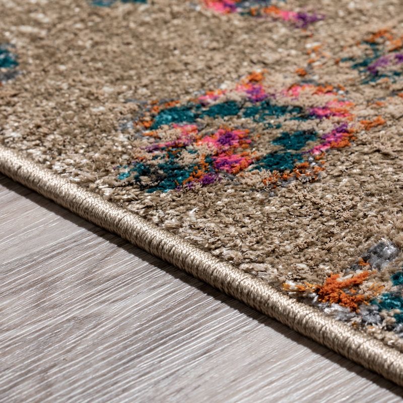 7'10"X10'8" Ivory Damask Woven Area Rug - Addison Rugs