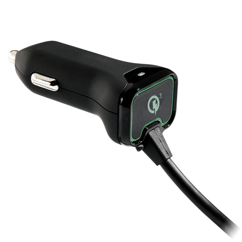 Qmadix - Car Charger Quick Charge 3.0 For Type C Devices - Black