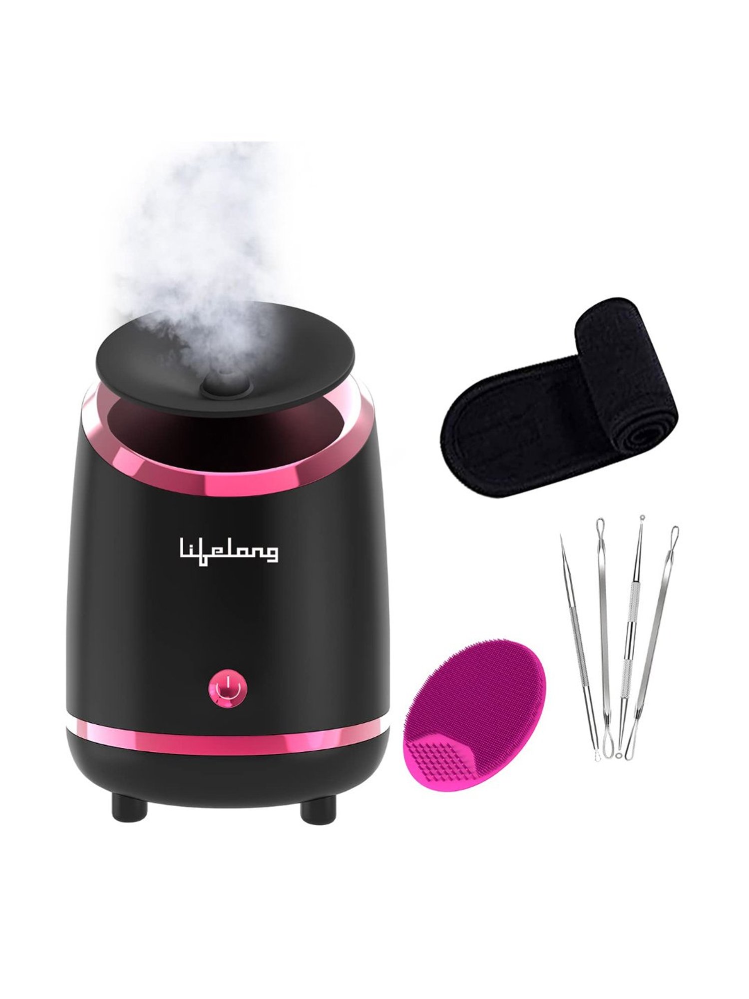 Lifelong LLS108 Hydrating Moisturising Facial Steamer with Bonus Blackhead Removal Kit (Black)